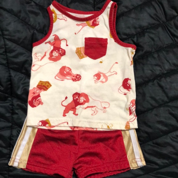 Other - Boys Red and gold lion short set